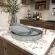 preview thumbnail 9 of 19, Gray Metal Galvanized Oval Living Room Decor Tray with Rust Handles (Set of 3)
