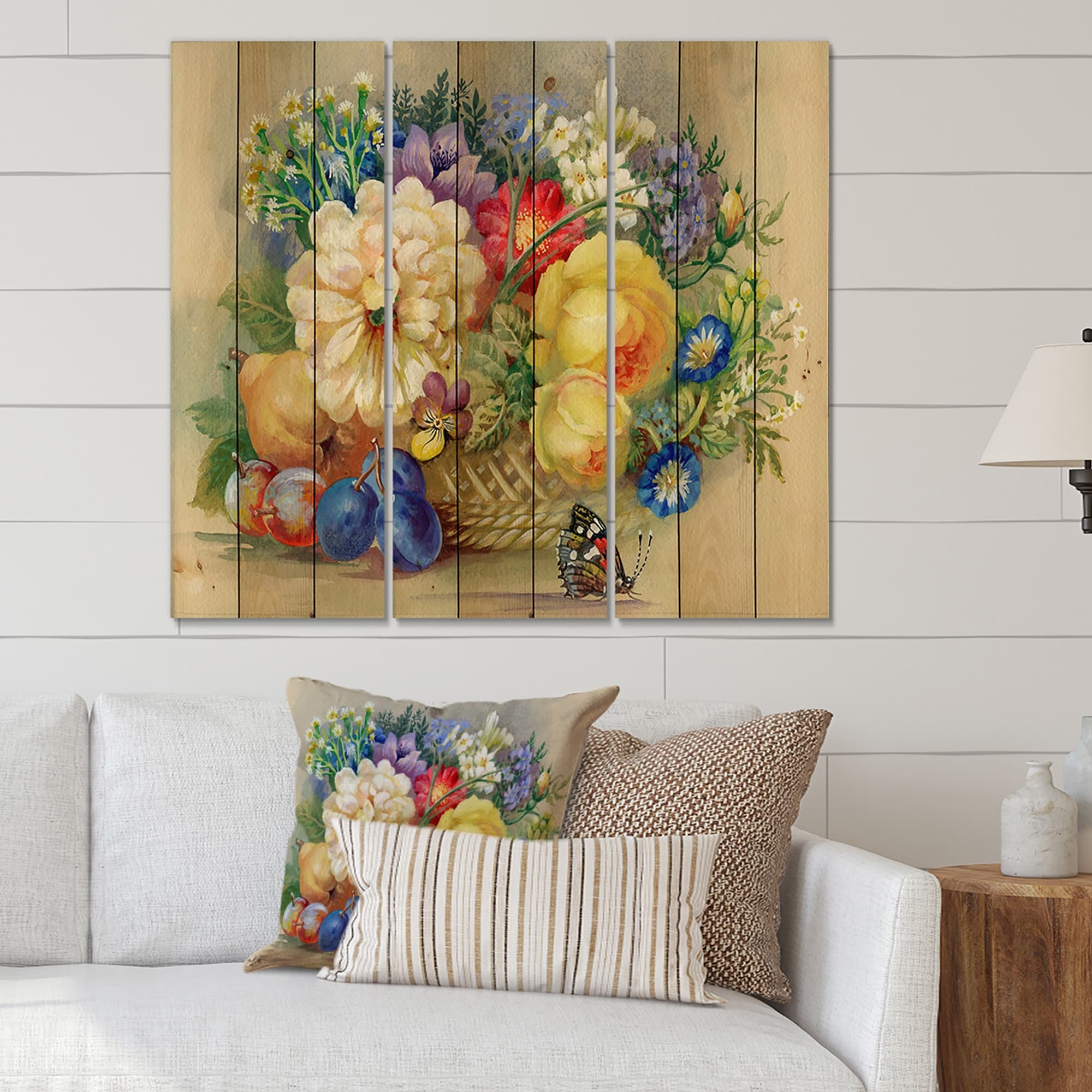 Designart 'Vintage Still Life Of Yellow and White Flowers'-image