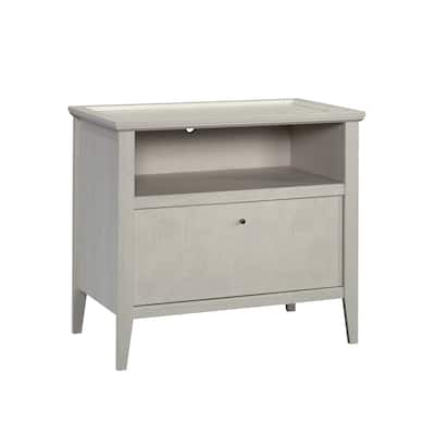 White File Cabinet with Full Extension Drawer for Letter Legal Files 34 Inch Long