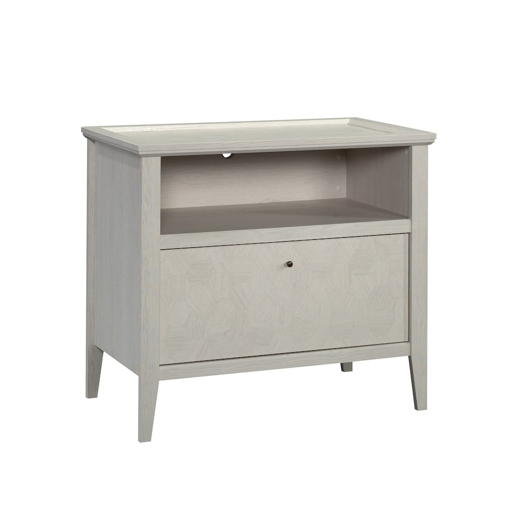 Wood Lateral File with Spacious Drawer, Light Gray