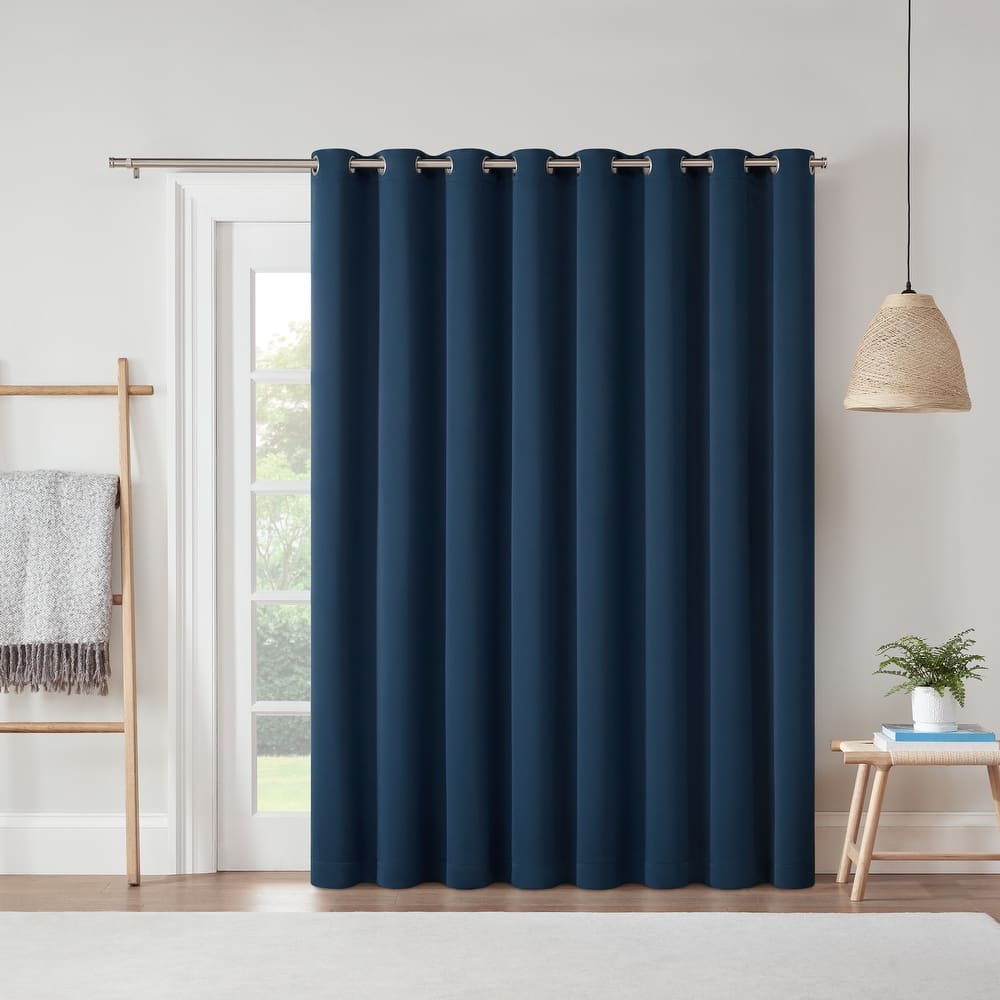 Eclipse Blackout Curtains, Darrell Thermaweave Grommet Extra Wide Curtains, Sliding Door Curtains 84 in x 100 in