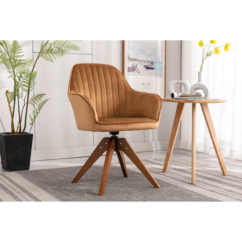 Porthos Home Oana Velvet/ Beechwood Swivel Dining Chair