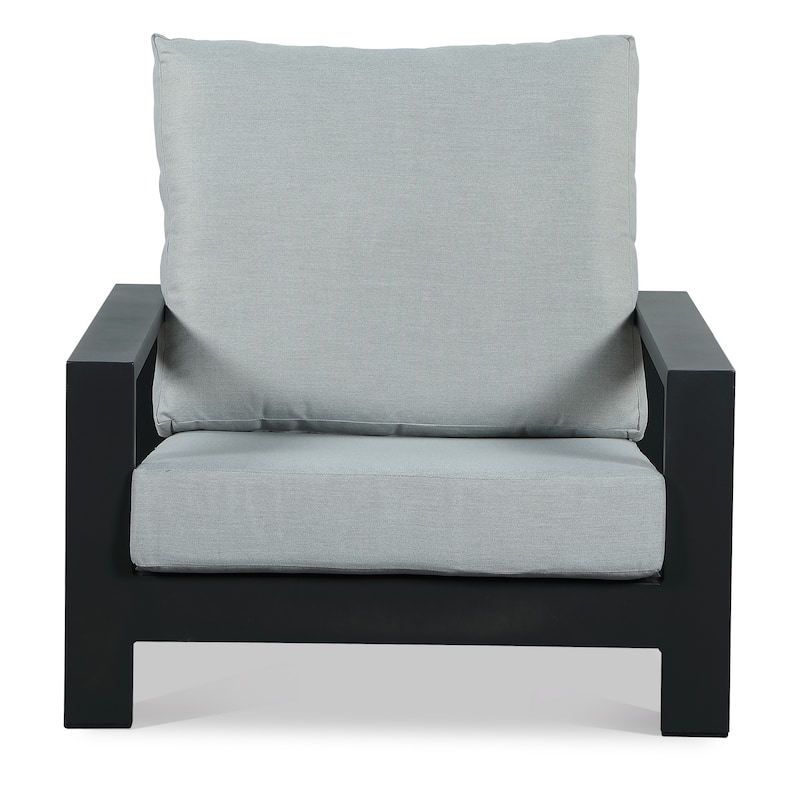 Benton 4-Piece Aluminum Outdoor Conversation Sofa Set with Cushions