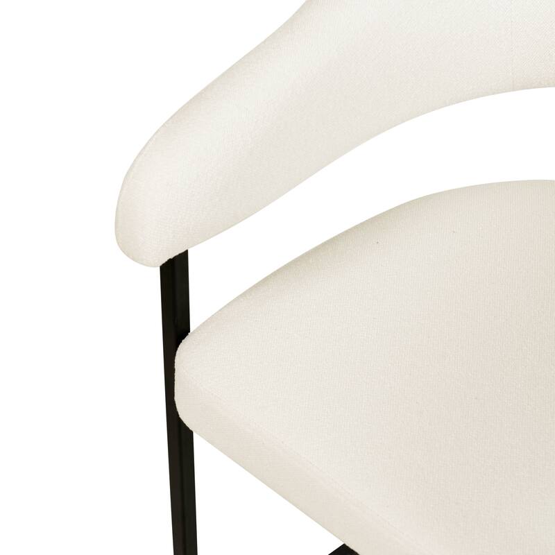 LeisureMod Set of 2 Aero Upholstered in Leather Dining Chair in Iron Accent Armchair in Polyester for Home & Kitchen