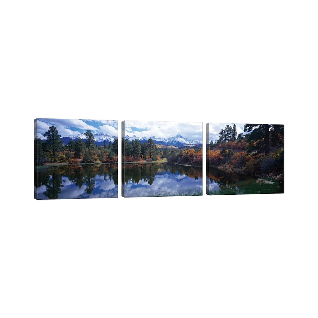 iCanvas "Reflection Of Clouds In Water, San Juan Mountains, Colorado, USA" by Panoramic Images 3-Piece Canvas Wall Art Set