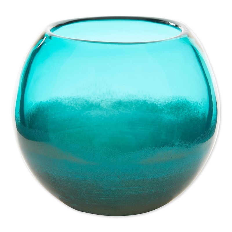 8" Aqua Blue Contemporary Solid Fish Bowl Vase