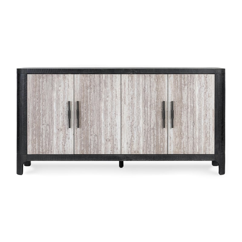 Classic Home Alpine 4-Door Concrete and Wood Sideboard Buffet