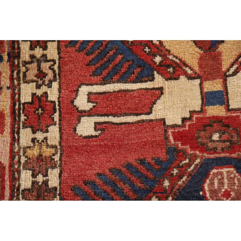 Handmade Vegetable Dye Ardebil Persian Vintage Runner Rug - 3'5"x 10'4"