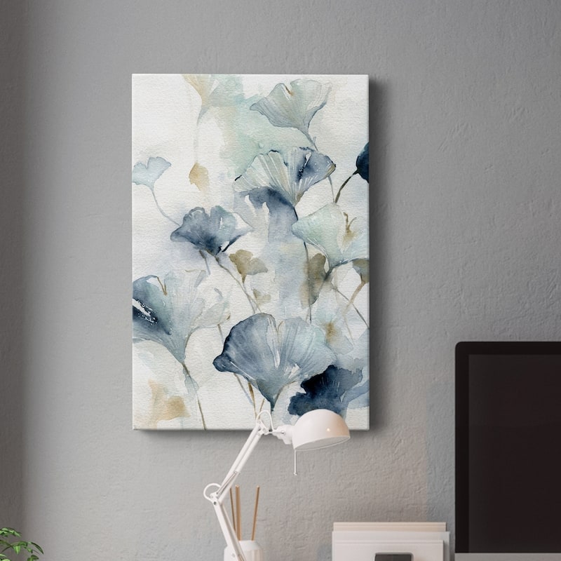 Indigo Ginkgo II Premium Gallery Wrapped Canvas - Ready to Hang