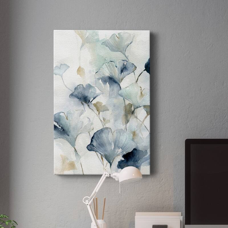 Indigo Ginkgo II Premium Gallery Wrapped Canvas - Ready to Hang