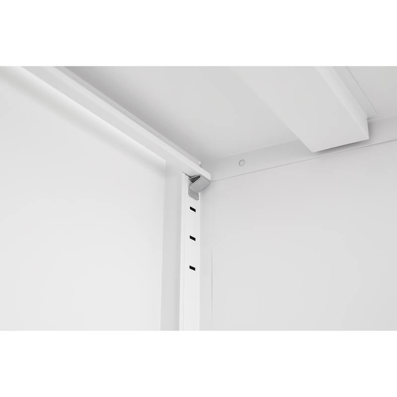 Anmytek Grid Double Door Shoe Cabinet with Adjustable Shelves & Hollow Shoe Storage, 15cm Moisture-Proof High Foot Design