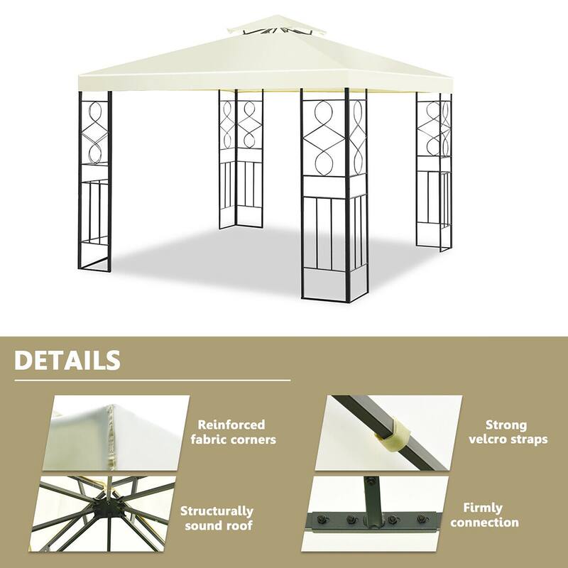 Costway 2 Tier 10'x10' Patio Gazebo Canopy Tent Steel Frame Shelter