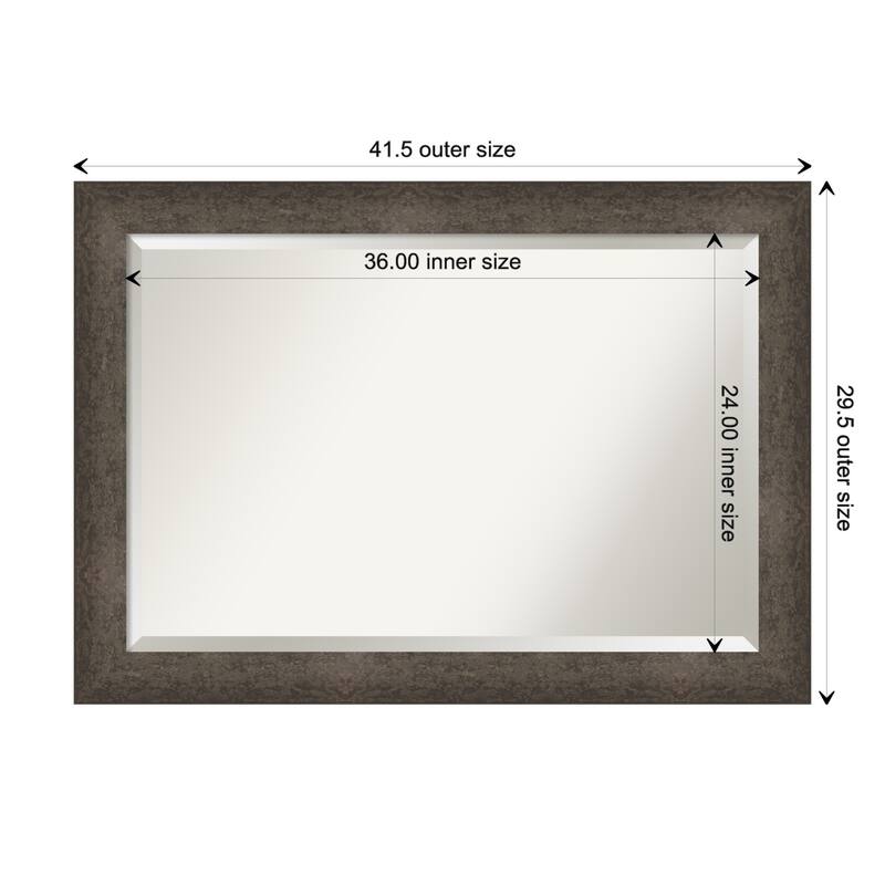 Dappled Beveled Wood Framed Bathroom Vanity Wall Mirror - Dappled Light Bronze - Glass Size 36x24
