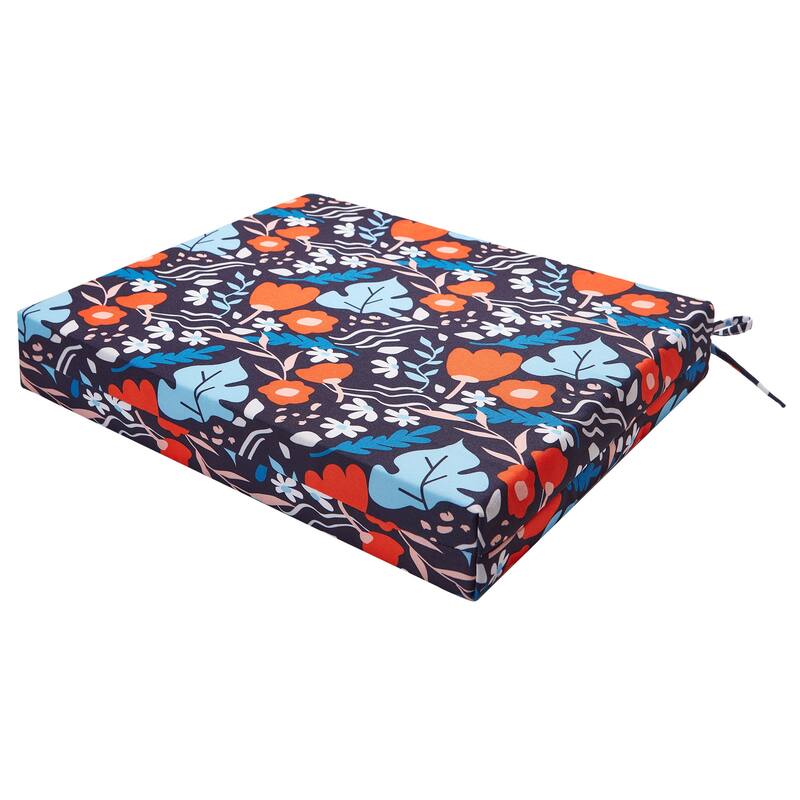 Set of 4 Waterproof Outdoor Chair Cushions with Ties for Patio Furniture