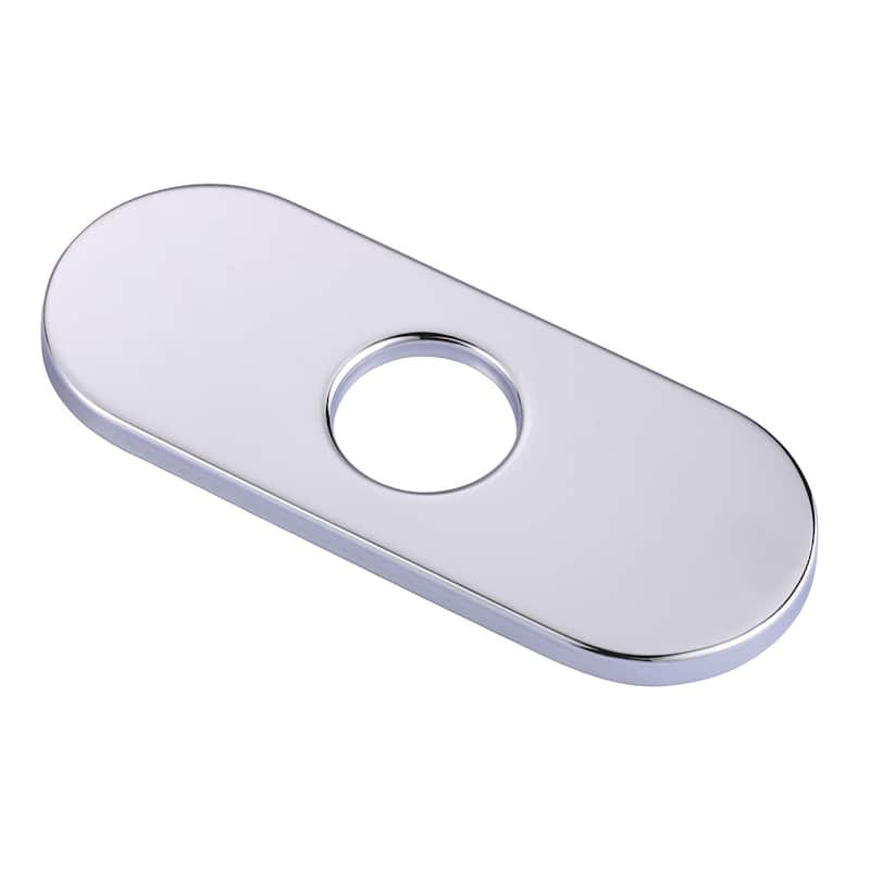 WOWOW 6.3 in. Kitchen Sink Faucet Hole Cover Deck Plate Escutcheon - Chrome