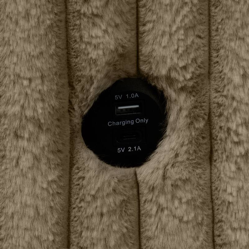 Modern Fabric Sleeper Single Sofa with USB and 2 pillows