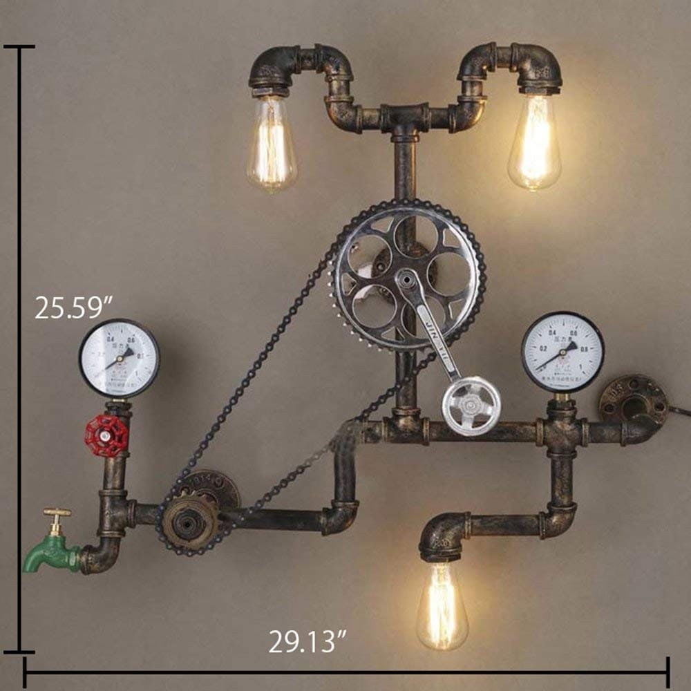 Lamps Lighting Ceiling Fans Steampunk Loft Pipe Retro Wall Lamp