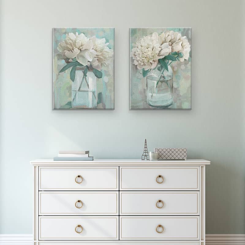 Farmhouse Peonies I, II by Studio Arts Canvas Art Prints