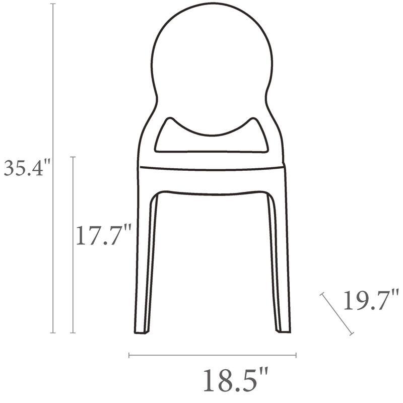 35.5" Pink Transparent Outdoor Patio Bistro Chair