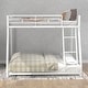 preview thumbnail 9 of 14, Metal Floor Bunk with Ladder & Guardrails, Twin over Full Size, Noise Free Bed Frame, Space-Saving Design, No Box Spring Needed White - Full