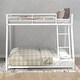 preview thumbnail 12 of 20, Metal Twin over Full Floor Bunk Bed,Built-In Sloping Ladder,Industrial Modern Style White