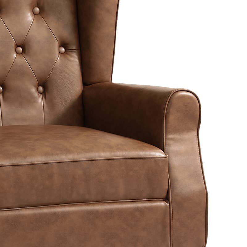 Set of 2 Vegan Leather Upholstered Button Tufted Accent Chair