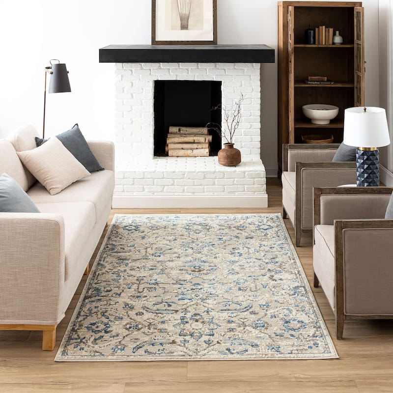 Mohawk Home Mizani Floral Ornamental Woven Area Rug