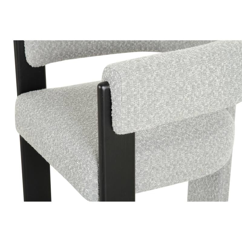 Modrest Kenmare Modern Light Grey Fabric & Black Dining Chair
