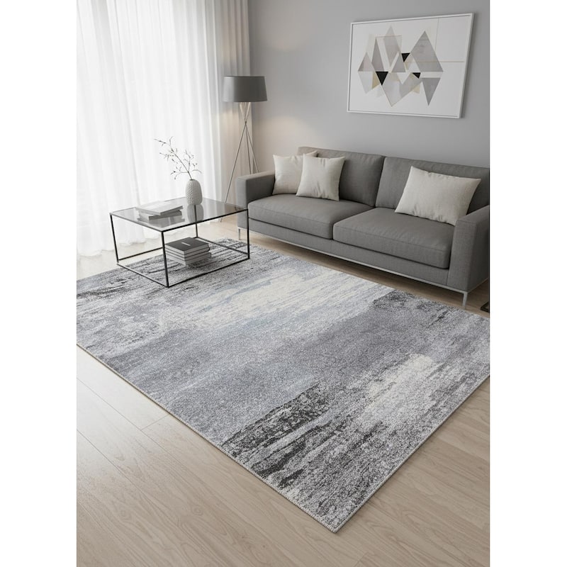 HomeRoots Gegu Abstract Modern Runner Area Rug - 5' X 8'