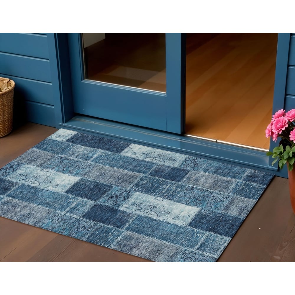 HomeRoots Patchwork Traditional Rectangle Outdoor Rug