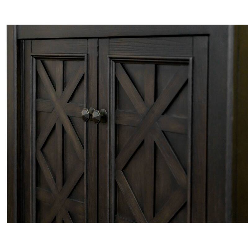 Traditional Wood Bookcase With Doors, Office Shelving, Storage Cabinet, Fully Assembled, Dark Brown - 36W x 78H x 13.5D