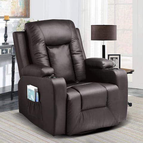 Lucklife Recliner Chair with Heated Massage 360 Degree Swivel