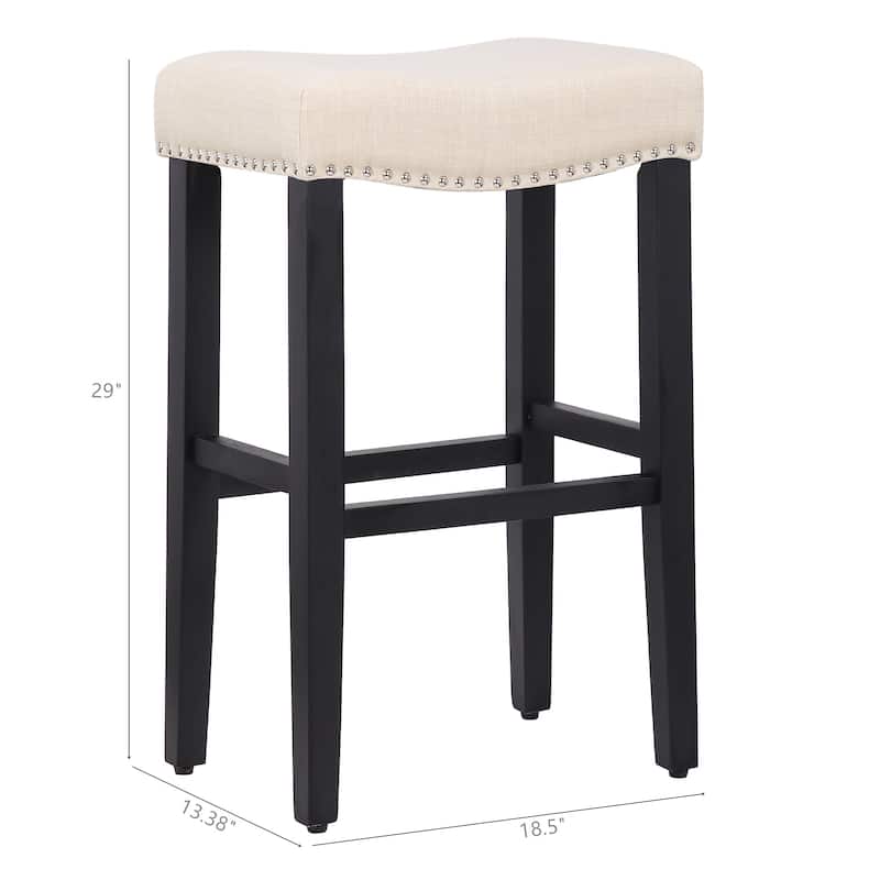 Jameson Upholstered Polyester Black 29 Inch Bar Stool