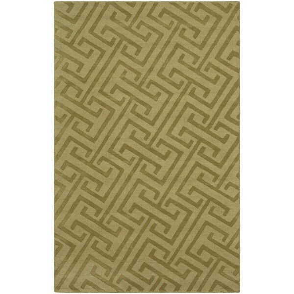 2 x 3 Geometric Olive Green Rectangular Area Throw Rug