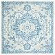 preview thumbnail 16 of 67, SAFAVIEH Handmade Micro-Loop Nuriye Medallion Wool Rug 3' Square - Ivory/Blue - Square
