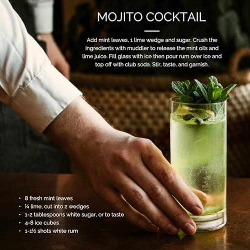 Final Touch Mojito Glass and Muddler Set