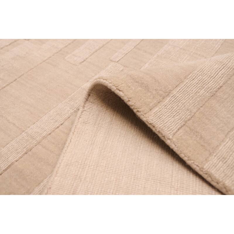 ECARPETGALLERY Hand Loomed Kashkuli Gabbeh Light Khaki Wool Rug - 6'8 x 9'7
