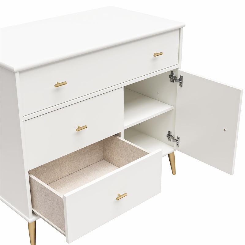 Little Seeds Valentina Asymmetrical 3 Drawer / 1 Door Convertible Dresser