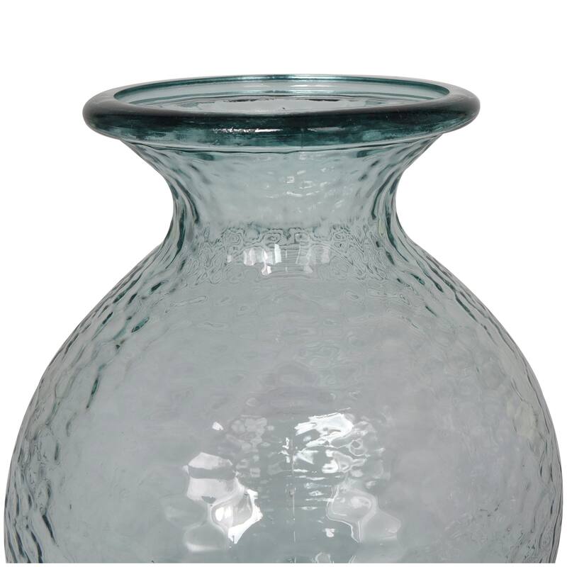 Clear Recycled Glass Handmade Textured Decorative Vase