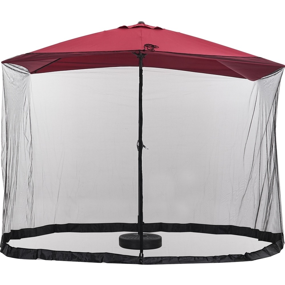 Autlaycil 7.5 ft Outdoor Patio Umbrella with 18 LED Lights Solar & Tassel.