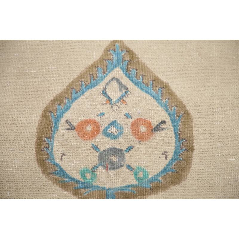 Hand Knotted Oriental 100% Wool Carpet Traditional Medallion Beige & Ivories Tabriz Area Rug - 11' 2'' X 8' 3''
