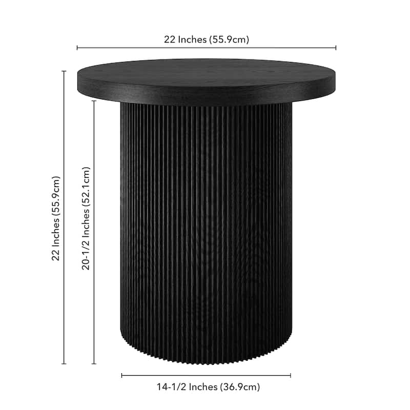 Isa 22" Wide Round Fluted Side Table - 22" Wide