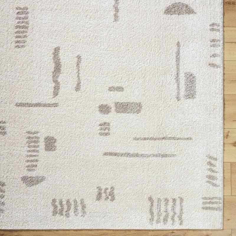 Livabliss Scandinavian Fossay Shag Stripe Washable Area Rug
