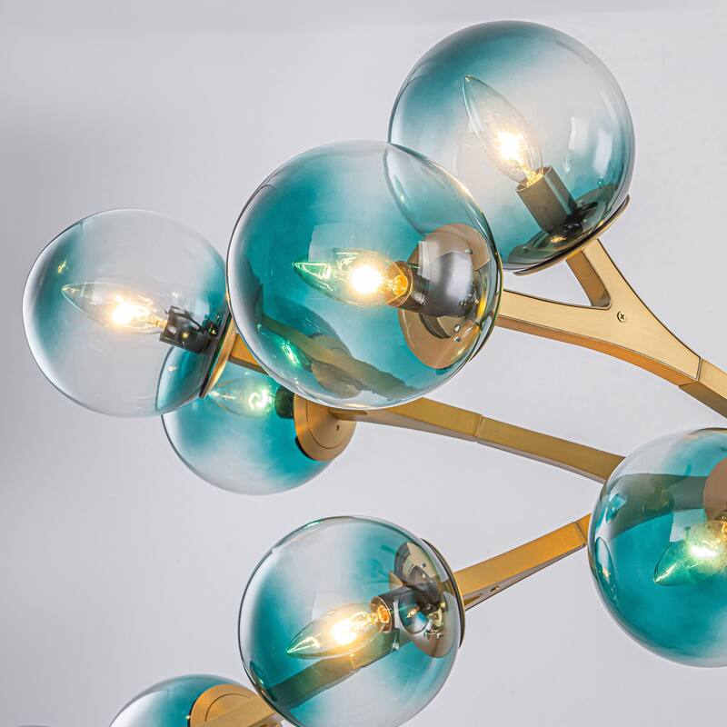 18 - Light Modern Dimmable Bubble Sputnik Linear Globe Chandelier - W68.11"