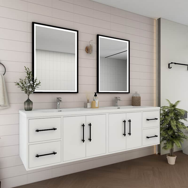 Victoria 72'' Wall-mounted Vanity with Double Reinforced Acrylic Sink - 71.5