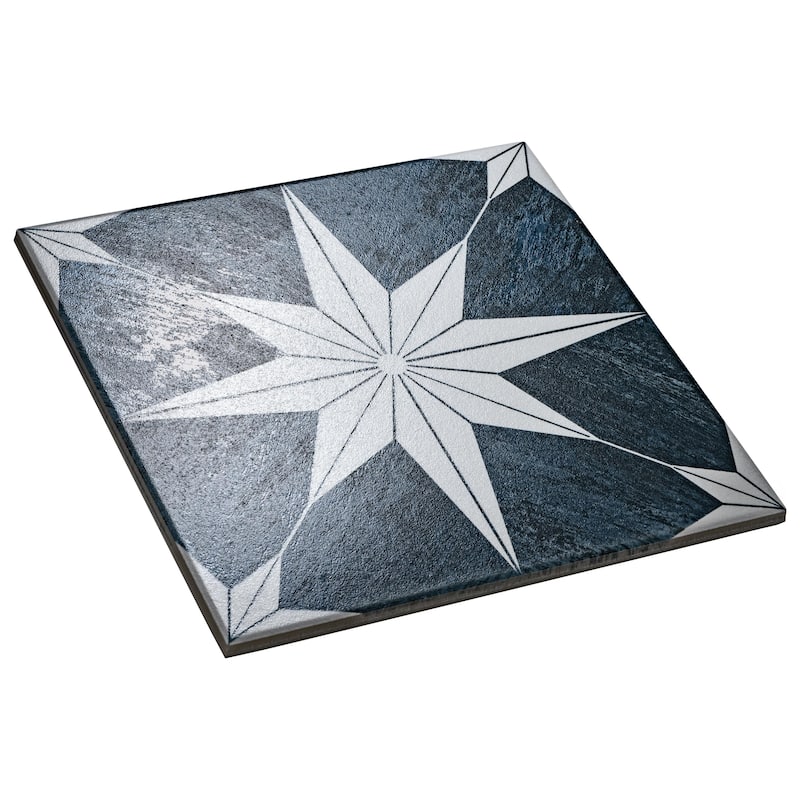 Merola Tile Cassis Stella Black Night 9-3/4" x 9-3/4" Porcelain Floor and Wall Tile