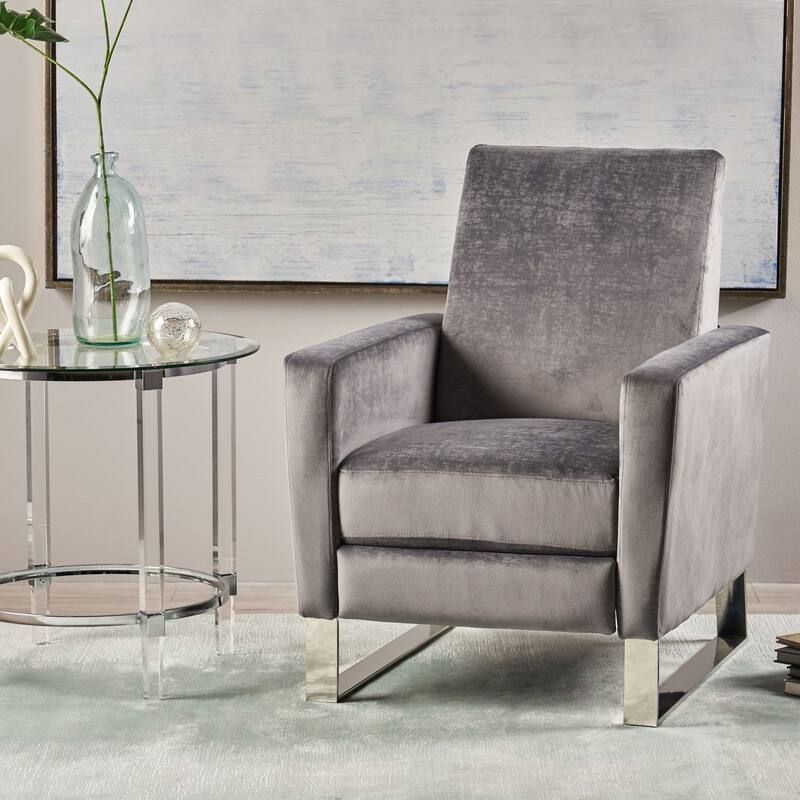 Modern Recliner, Push-back Recliner With Stainless Steel Legs