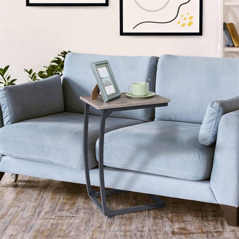 C Shaped End Table Side Table - 15.4"D x 11.4"W x 23.2"H