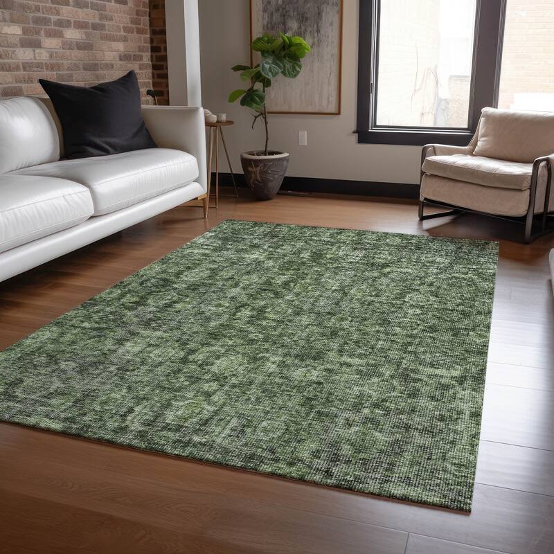 Machine Washable Indoor/ Outdoor Vintage Traditional Chantille Rug - Cactus - 2'6" x 3'10"