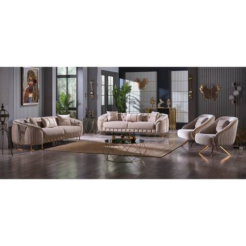 Lucky 4 Pieces Living Room Set 2 Sofa 2 Chair